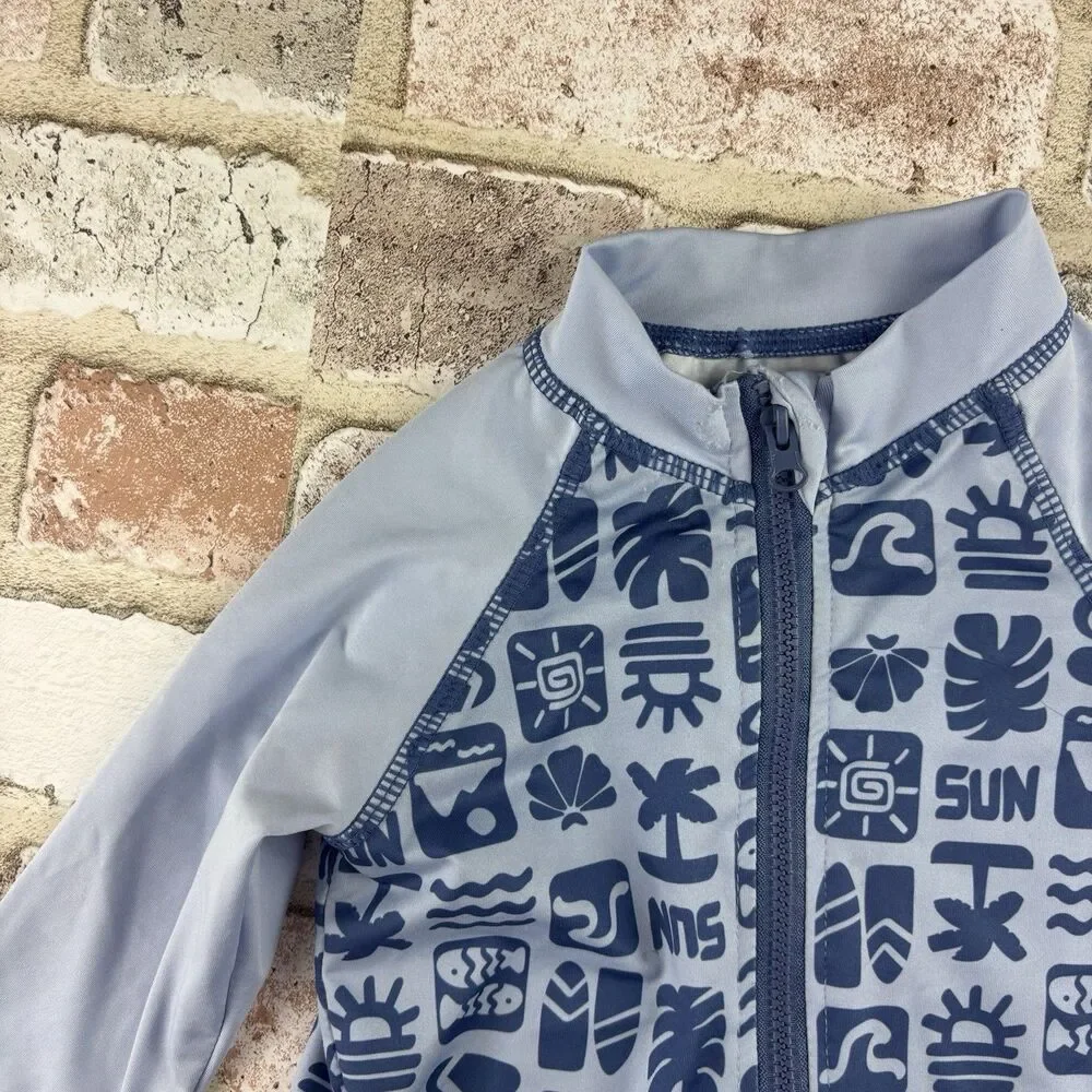 Sperry Baby Boys Rash guard Swimsuit Size 18M Blue Fish Sun Beach Lake Summer